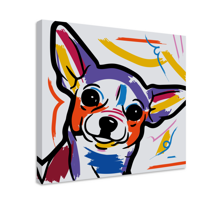 Colorful artistic chihuahua dog modern canvas - TenStickers