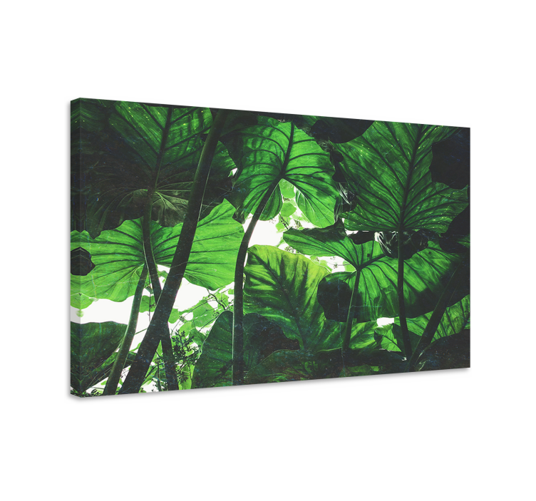 Flowers canvas tropical leaf canopy art print - TenStickers