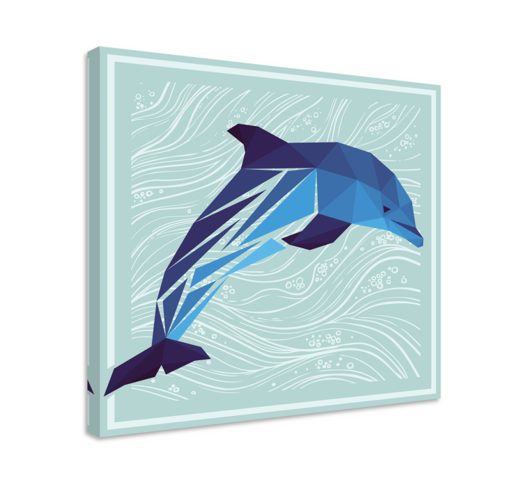 Geometric-animals Dolphin animal canvas prints - TenStickers