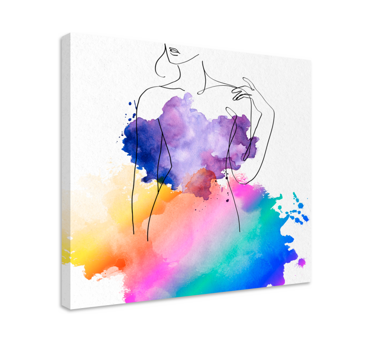 People canvas abstract female silhouette art - TenStickers