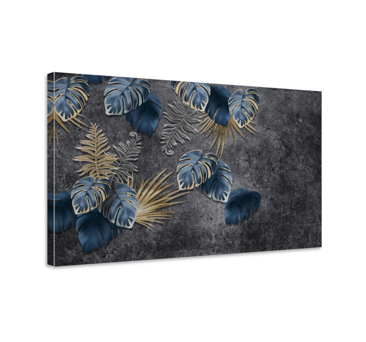 Flowers canvas tropical leaves bouquet - TenStickers