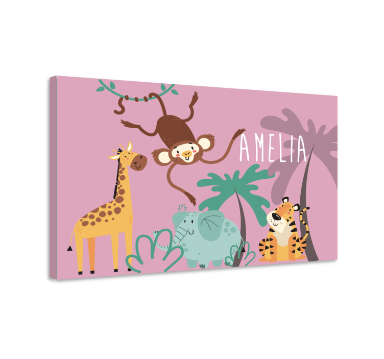 Animal canvas wall art jungle animal companions - TenStickers