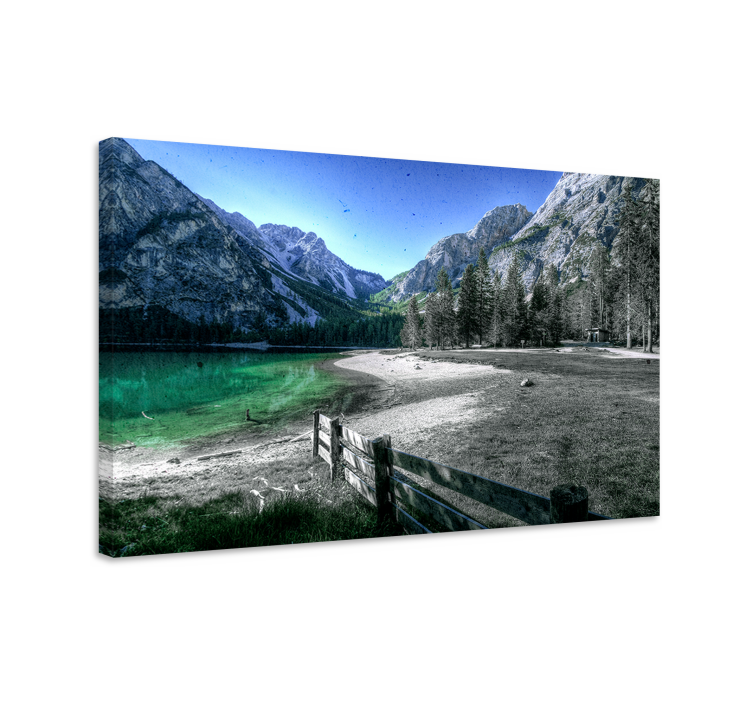Landscape canvas tranquility of mountain lake - TenStickers