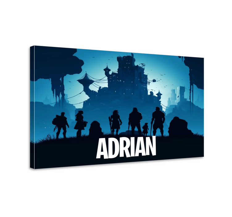 Blue epic castle video game canvas art - TenStickers