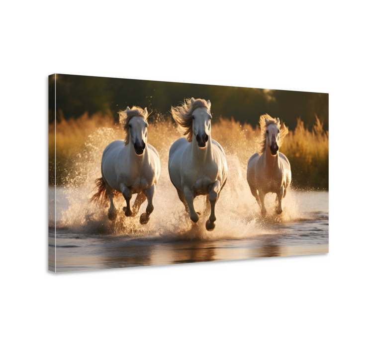 Horses running living room wall art - TenStickers
