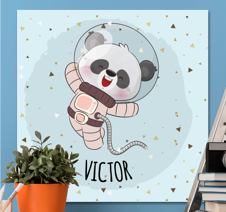 3d pictures wall art cheerful space panda - TenStickers