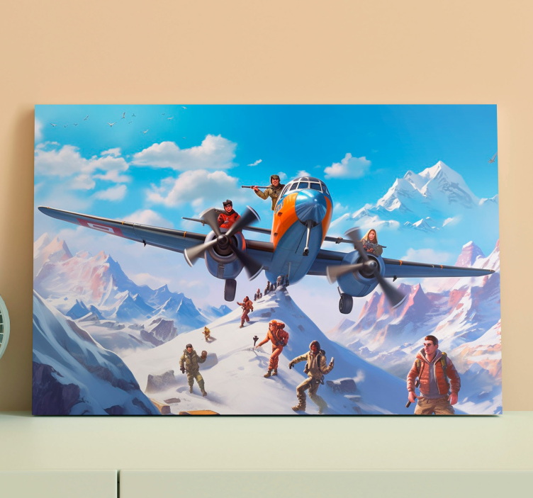 characters on an aeroplane video game canvas art - TenStickers