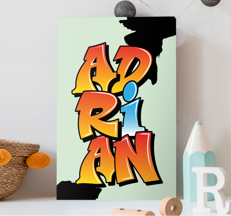 Abc canvas wall art colorful name artwork - TenStickers