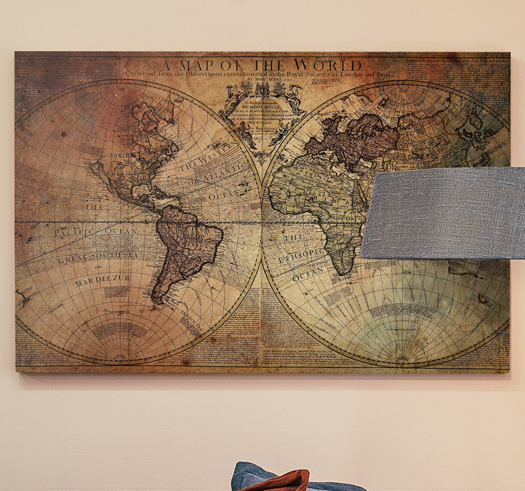 Ancient style world map canvas - TenStickers
