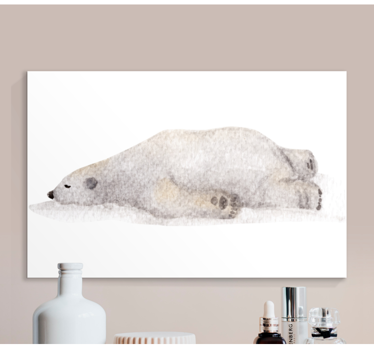 Animal canvas wall art lazy polar bear - TenStickers