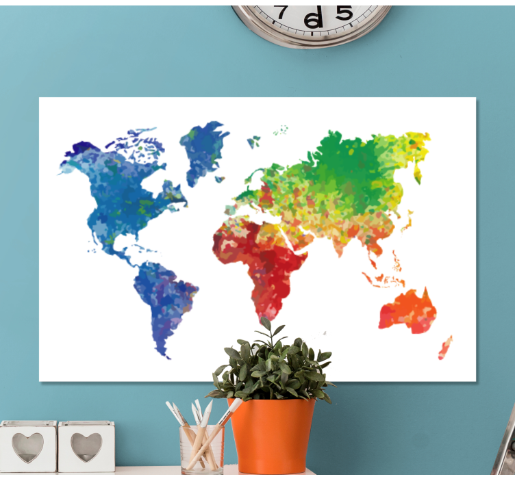 Artistic world map canvas - TenStickers