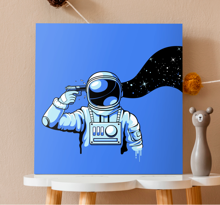 Astronaut Shooting canvas print - TenStickers