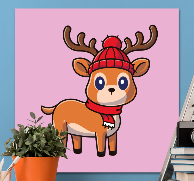 Baby reindeer Christmas canvas prints - TenStickers