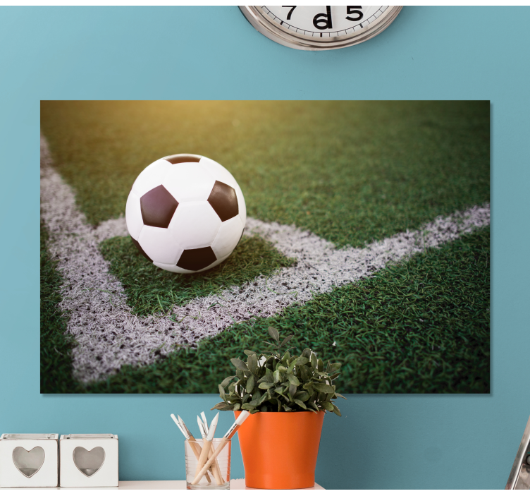 Beautiful football on grass teen canvas prints - TenStickers