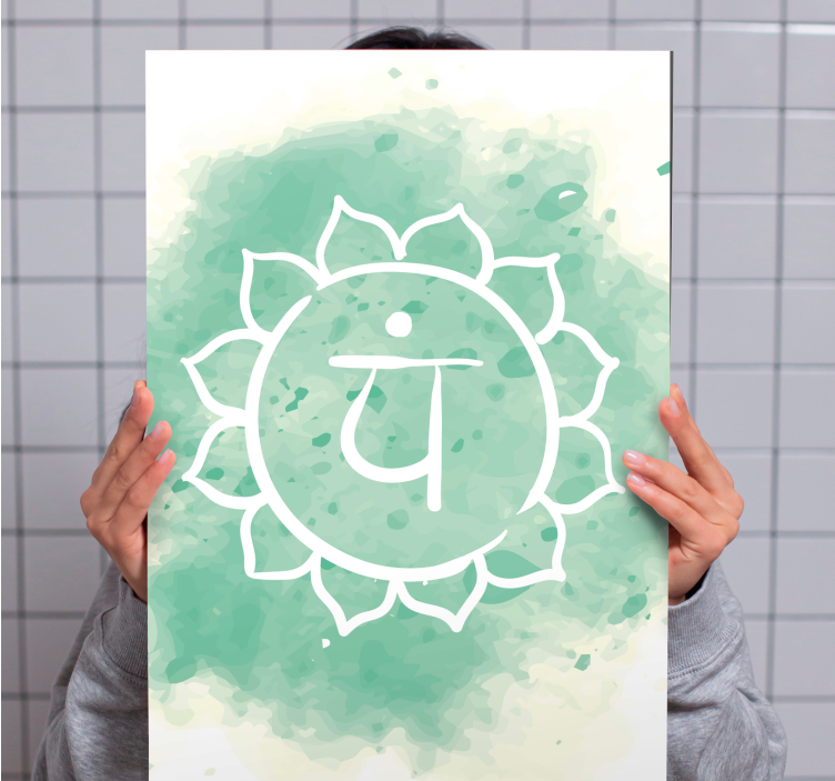 Beautiful Heart Chakra Symbol modern canvas - TenStickers