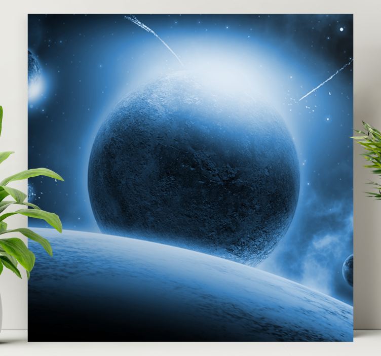 View of earth from the moon landscape canvas - TenStickers