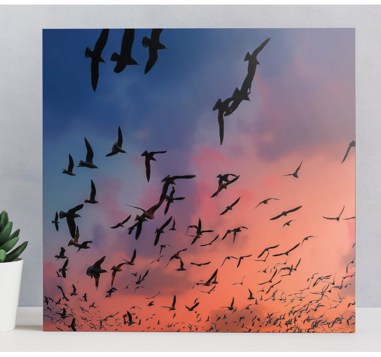 Birds flying in the sky flower canvas - TenStickers