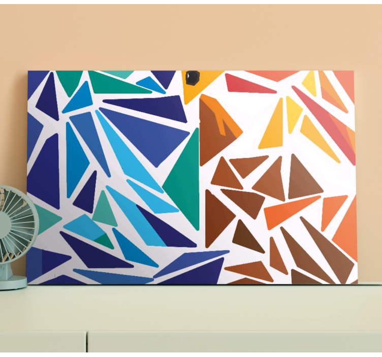 Colourful irregular triangles canvas print - TenStickers