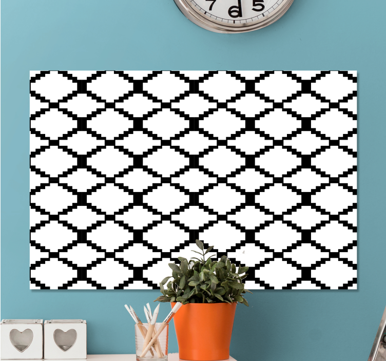 BLACK AND WHITE PATTERN geometric canvas - TenStickers