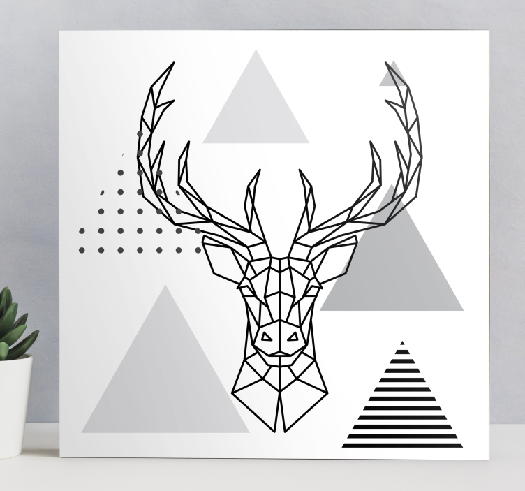 Black and white reindeer drawing canvas prints - TenStickers
