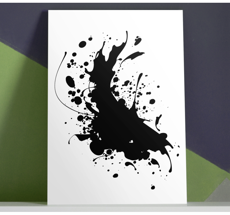 Black ink splash canvas art prints - TenStickers