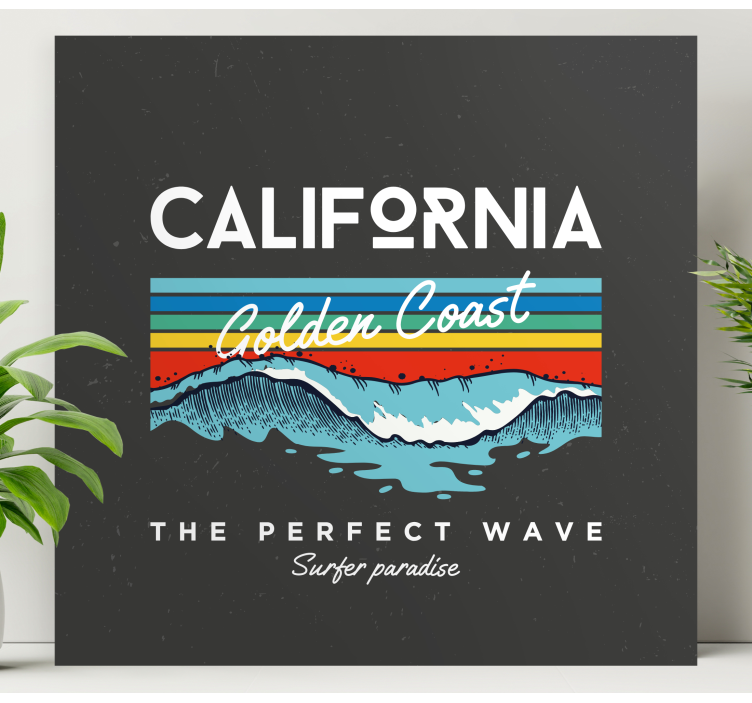 California beach waves canvas pictures - TenStickers