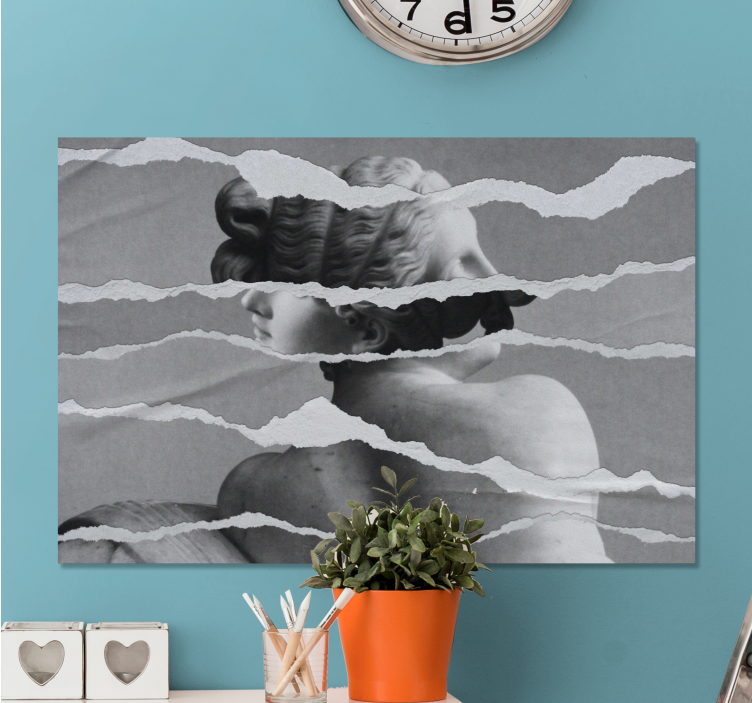 Canvas art torn paper sculpture - TenStickers