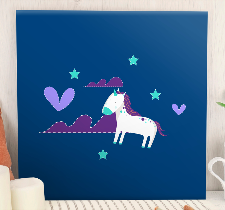Charming unicorn scene unicorn pictures framed - TenStickers