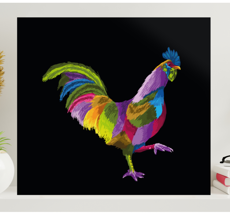 Chick multicolor latin lover bird canvas art - TenStickers