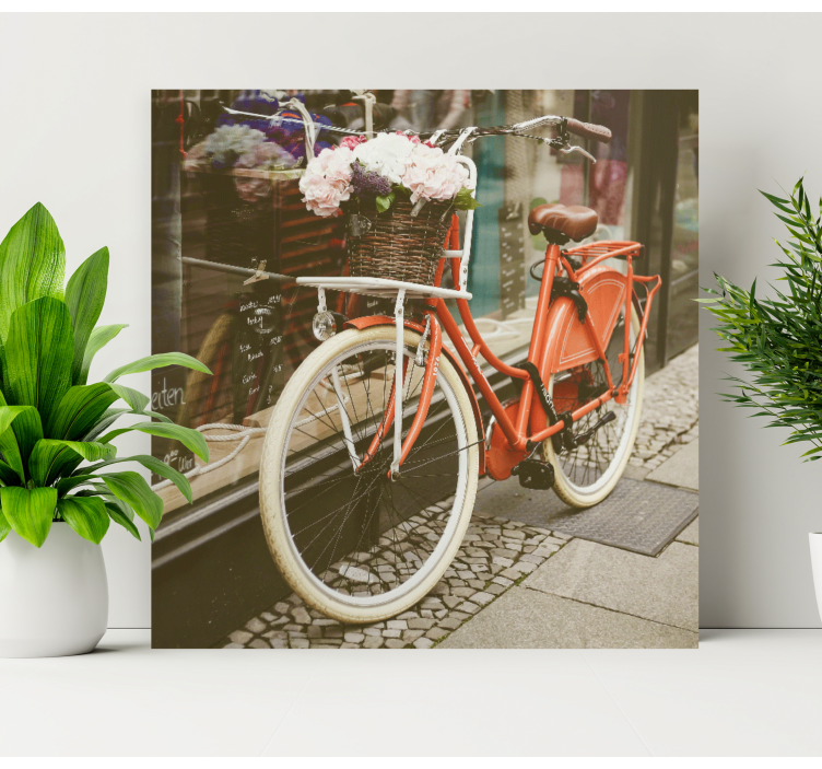 Cityscape wall art charming bicycle artwork - TenStickers