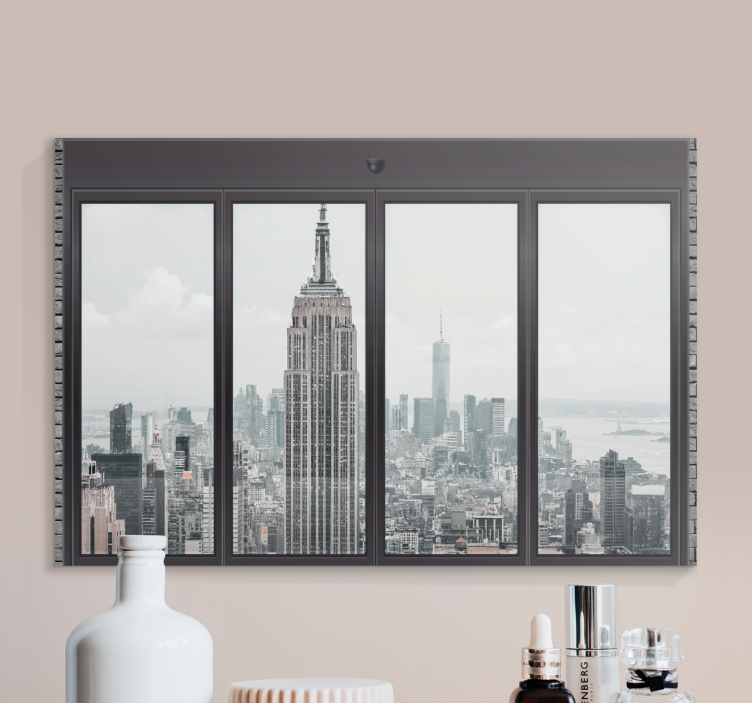 Cityscape wall art empire state perspective - TenStickers