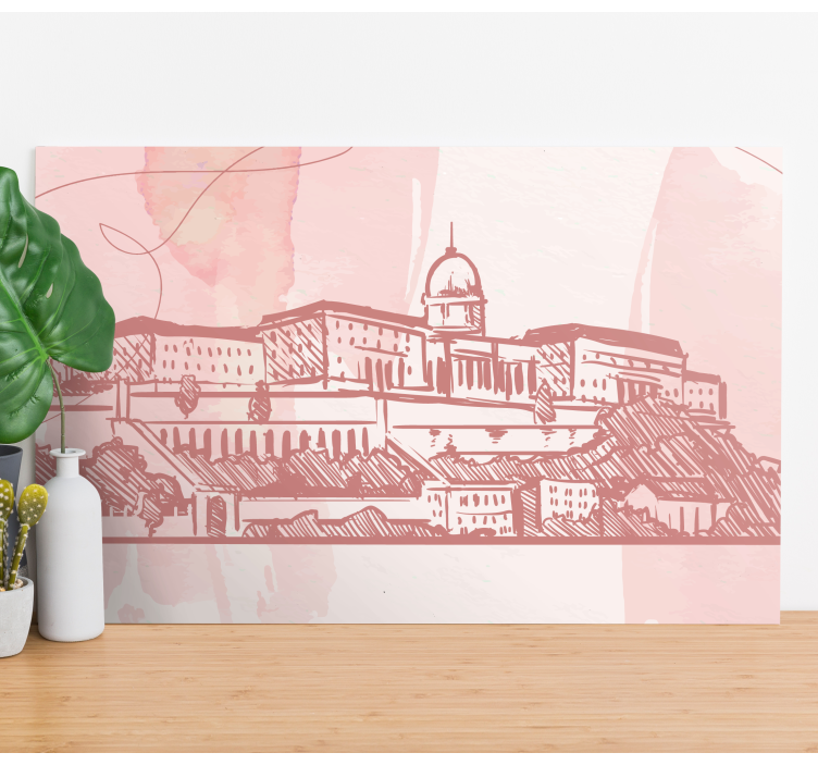 Cityscape wall art historic city silhouette - TenStickers