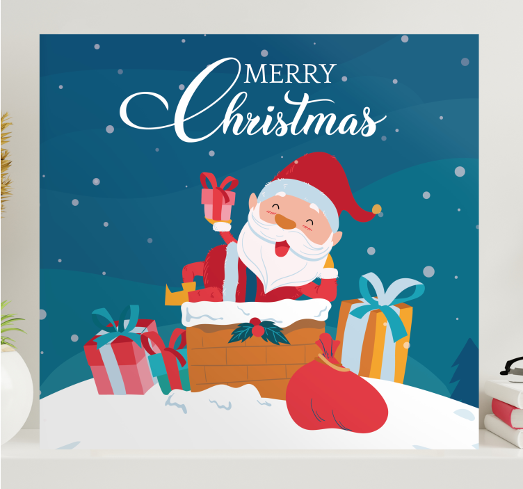 Cityscape wall art santa in presents - TenStickers