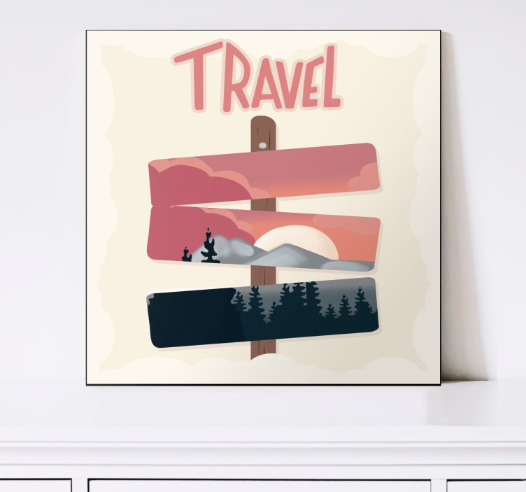 Cityscape wall art travel direction signpost - TenStickers