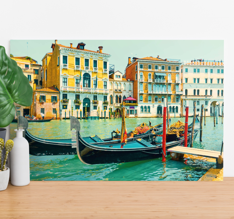 Cityscape wall art venetian gondolas print - TenStickers