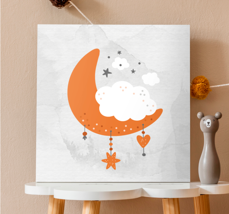 Cocktail canvas cloudy moon hanging - TenStickers