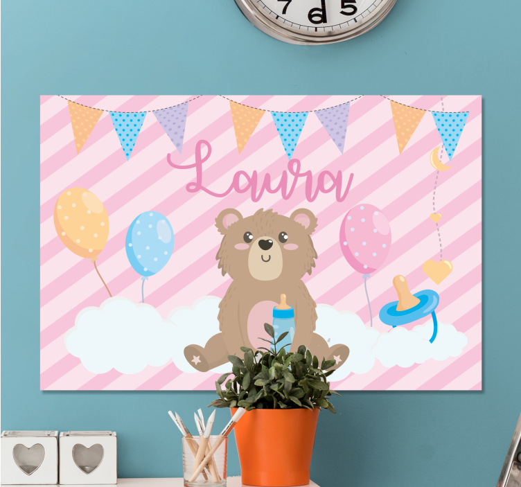 Cocktail canvas cute bear party - TenStickers