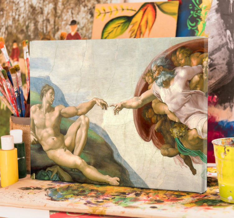 Creation of Adam painting canvas art - TenStickers