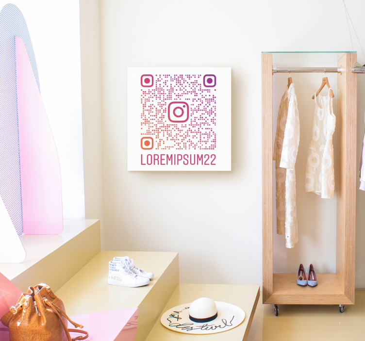 custom instagram QR code customized canvas print - TenStickers