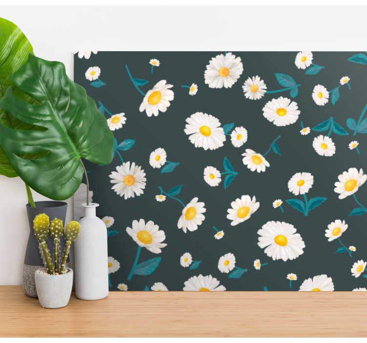 Daisy Pattern Flowers  canvas - TenStickers