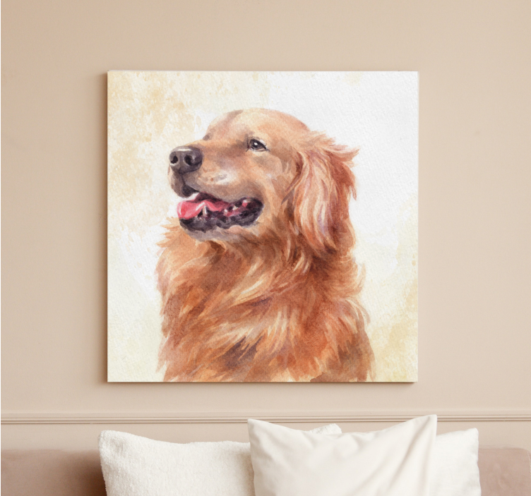 Dog wall art golden retriever artwork - TenStickers