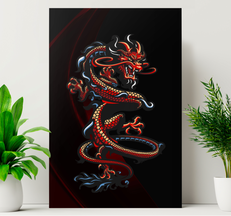 Dragonfly canvas majestic dragon design - TenStickers