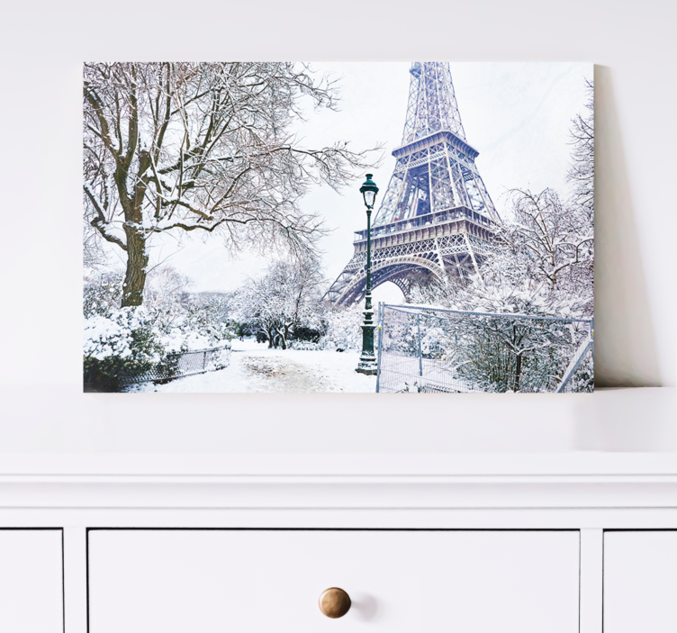 Eiffel Tower Winter cityscape wall art - TenStickers