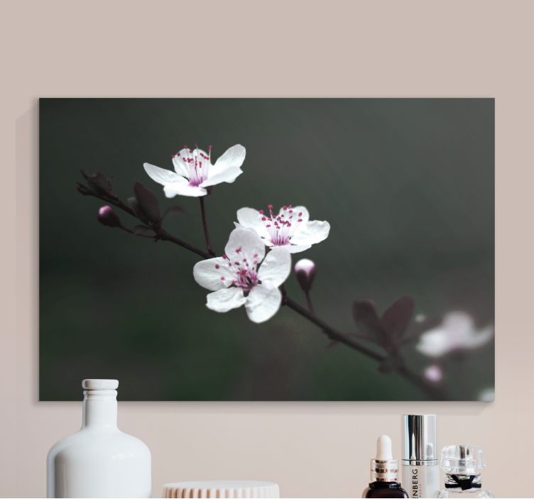 Elegant feminin cherry blossom flower canvas - TenStickers