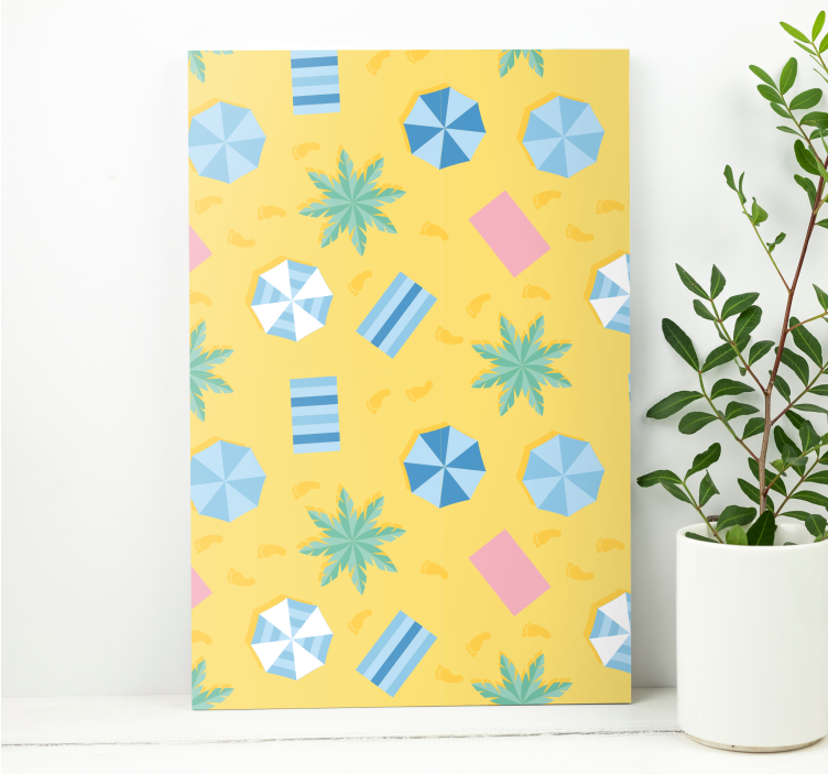 Floral canvas wall art beach essentials design - TenStickers