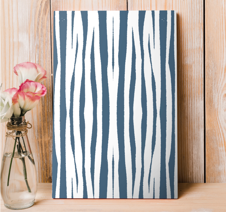 Floral canvas wall art striped animal design - TenStickers