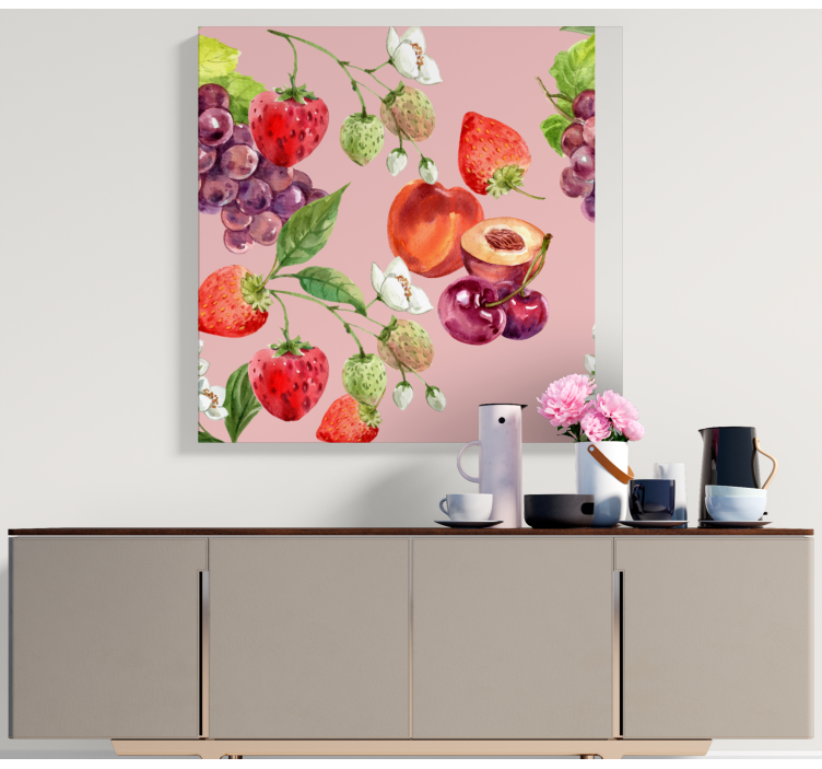 Flowers and grapes  fruit canvas - TenStickers