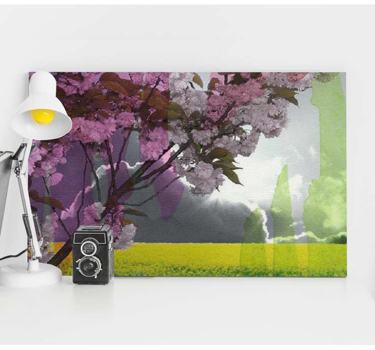 Flowers canvas blooming floral landscape - TenStickers
