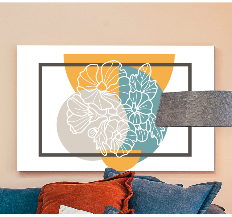 Flowers canvas botanical outline art print - TenStickers