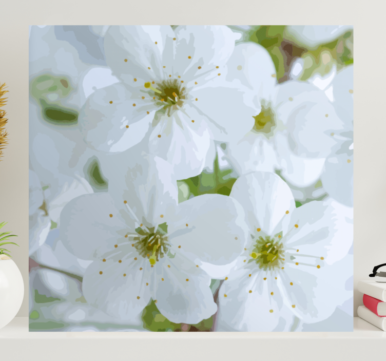 Flowers canvas cherry blossom bloom art - TenStickers